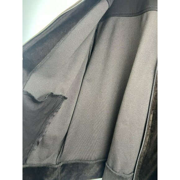 Lauren Ralph Lauren Jacket Womens 1X Brown Full Zip Velour Track Sweater Pockets - Picture 4 of 8